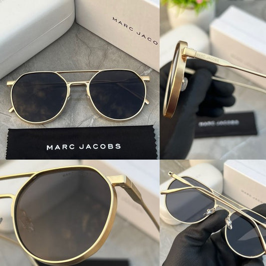 Branded Mj Metal Frame Gold Black Sunglasses (With Original Kit)
