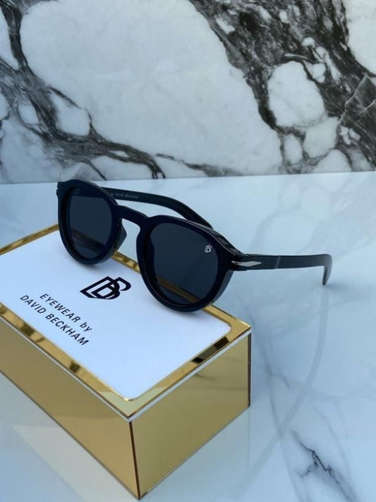 Branded Db Round Full Black Sunglasses  (With Original Kit)