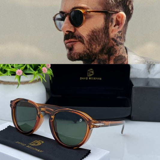 Branded Db Round Brown Green Sunglasses  (With Original Kit)