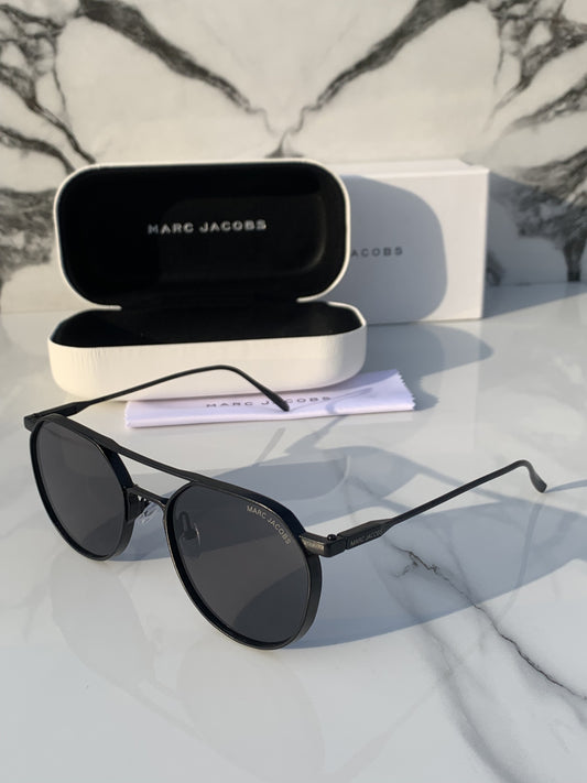 Branded Mj Metal Frame Full Black Sunglasses (With Original Kit)