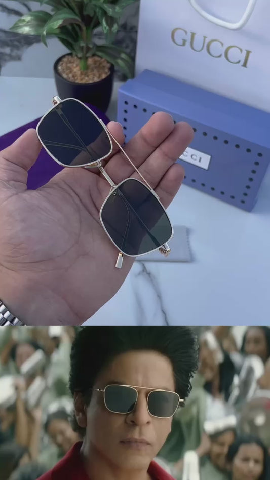 Branded Gci Jawan Movie Silver Black Sunglasses (With Original Kit)